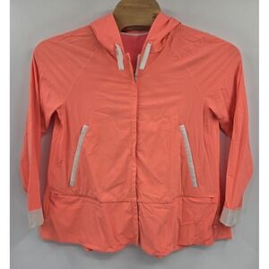Lululemon Jacket Womens 8 Orange Sun Shower Grapefruit Rain Coat Water Resistant
